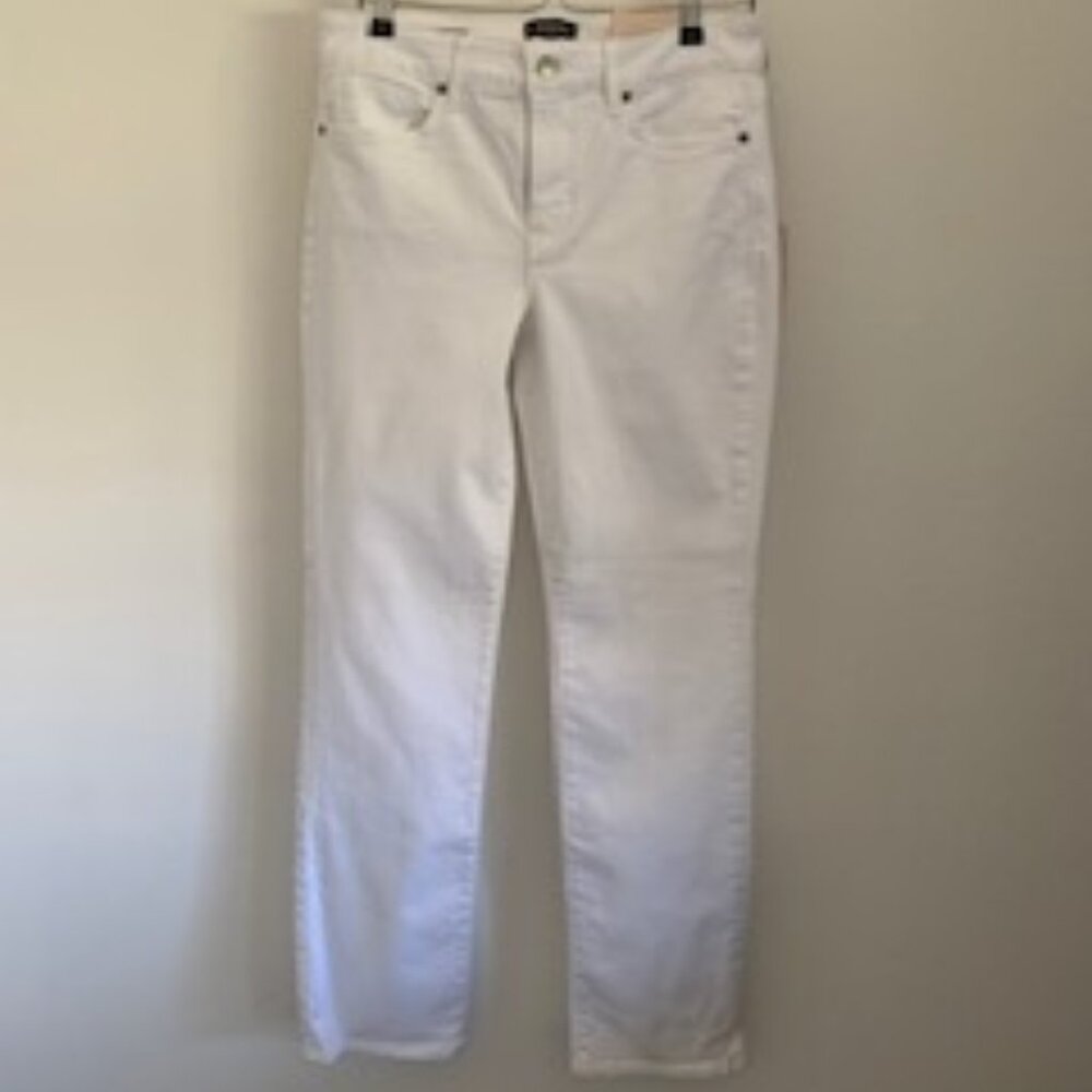 NYDJ MARILYN Straight Leg Slimming Jeans Optic White Size 6 New